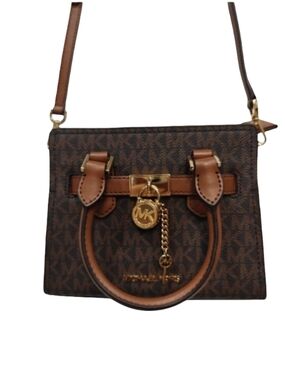 Michael Kors Small Brown Leather Satchel Purse Bag Handbag Shoulder Bag